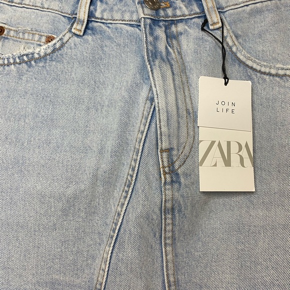ZARA ASYMMETRICAL DENIM SKIRT - Picture 7 of 9